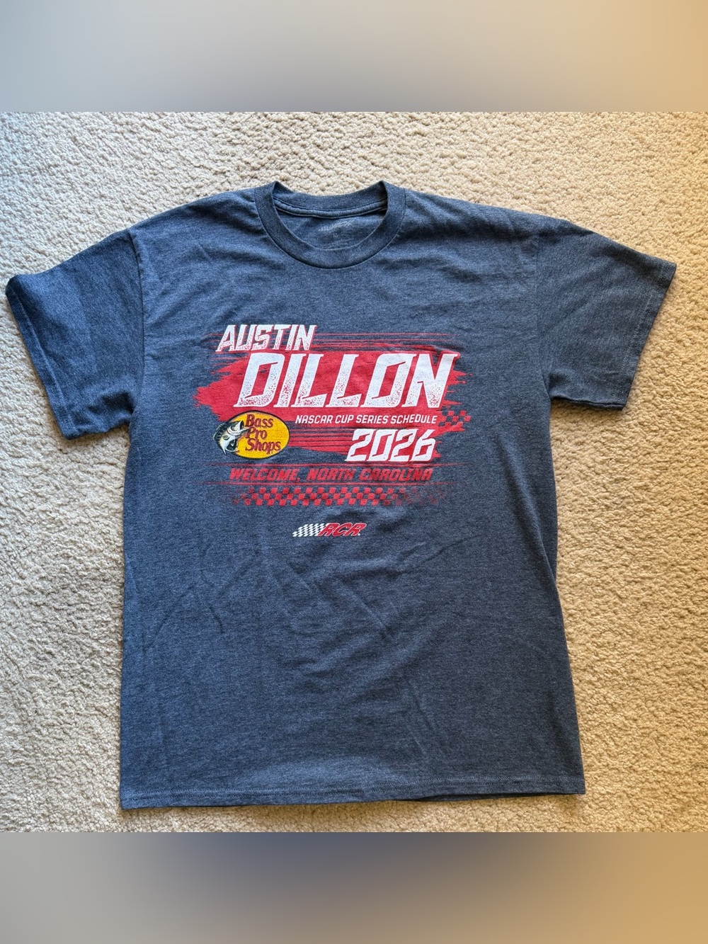 Official Austin Dillon 2026 NASCAR Cup Series Schedule Tour T-Shirt Size M